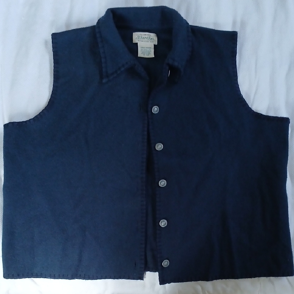 St. John's Bay Dark Blue Wool Blend Vest
